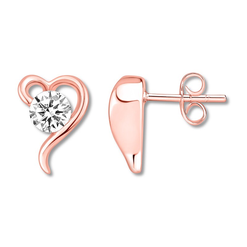 Hearts Desire Earrings 1/2 ct tw Diamonds 18K Rose Gold