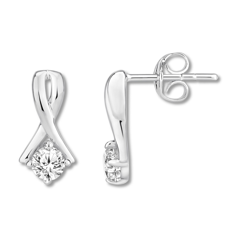Diamond Earrings 1/5 ct tw Round 18K White Gold