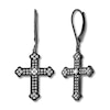 House of Virtruve Diamond Dangle Earrings 1/2 ct tw Round Black Ruthenium-Plated Sterling Silver