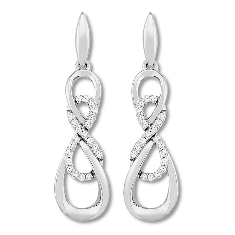Diamond Infinity Earrings 1/6 ct tw Sterling Silver