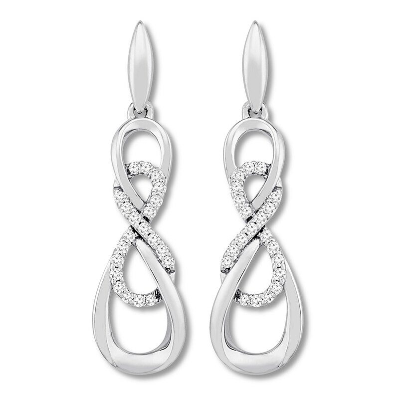 Main Image 2 of Diamond Infinity Earrings 1/6 ct tw Sterling Silver