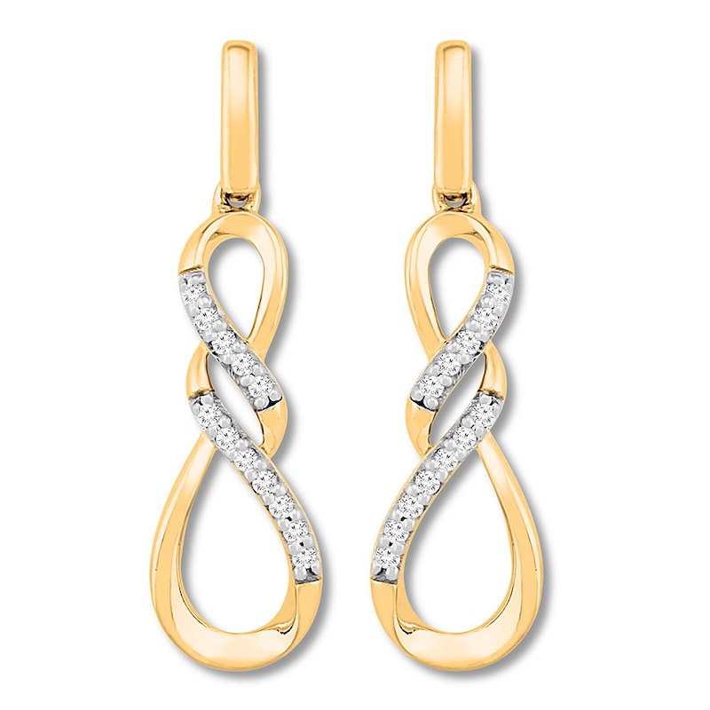 Diamond Infinity Earrings 1/20 ct tw 10K Yellow Gold