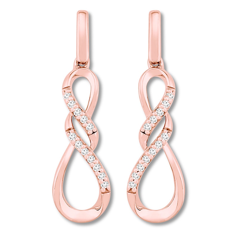 Main Image 2 of Diamond Infinity Earrings 1/20 ct tw 10K Rose Gold