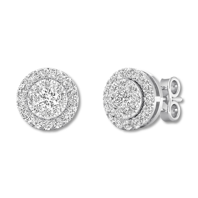 Diamond Stud Earrings 1/2 carat tw Round 10K White Gold | Jared