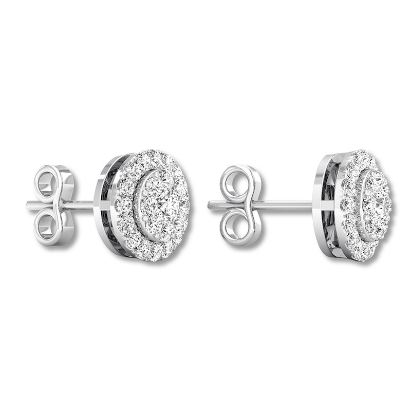 Diamond Stud Earrings 1/2 carat tw Round 10K White Gold | Jared