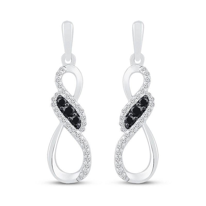 Diamond Infinity Earrings 1/3 ct tw Sterling Silver