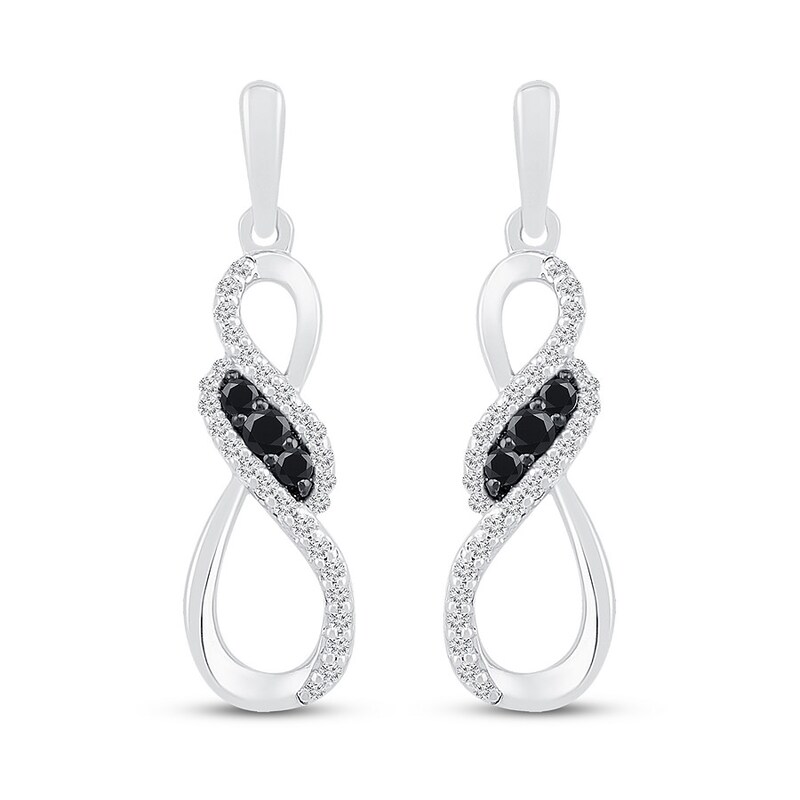 Diamond Infinity Earrings 1/3 ct tw Sterling Silver