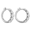 Diamond Hoop Earrings 2 Carats tw Round-cut 14K White Gold