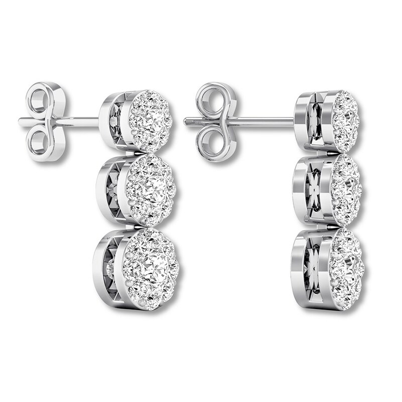 Main Image 4 of Diamond Earrings 1 Carat tw Round-cut 14K White Gold