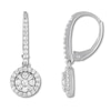 Round/Baguette Diamond Stud Earrings 1/2 ct tw 10K White Gold