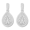 Thumbnail Image 1 of Diamond Teardrop Earrings 3/4 ct tw Round-cut Sterling Silver