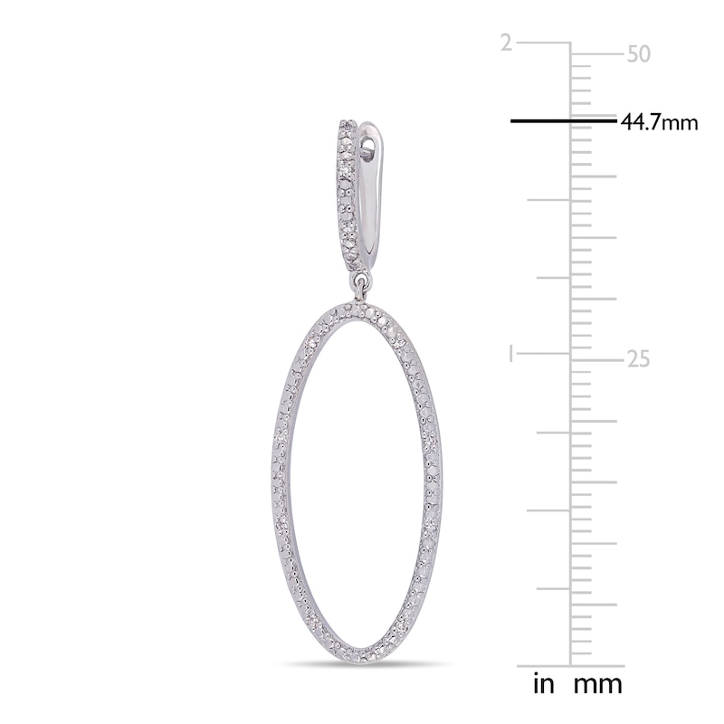 Diamond Dangle Earrings 1/10 ct tw Round-cut Sterling Silver