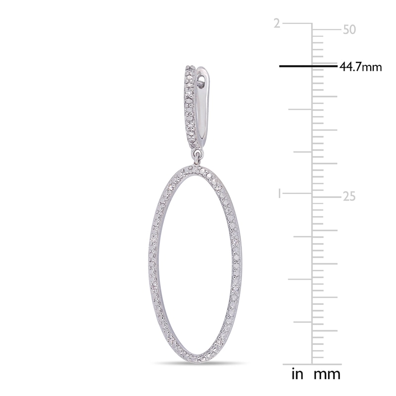 Main Image 2 of Diamond Dangle Earrings 1/10 ct tw Round-cut Sterling Silver