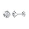 Thumbnail Image 0 of Diamond Flower Earrings 1/20 ct tw Round-cut Sterling Silver