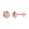 Thumbnail Image 1 of Diamond Flower Earrings 1/5 ct tw Round-cut 10K Rose Gold