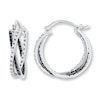 Diamond Hoop Earrings 1/4 ct tw Black/White Sterling Silver