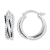 Thumbnail Image 1 of Diamond Hoop Earrings 1/4 ct tw Black/White Sterling Silver
