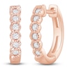 Thumbnail Image 2 of Diamond Hoop Earrings 1/8 ct tw Round 10K Rose Gold