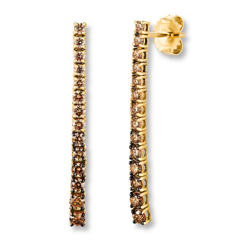 Le Vian Chocolate Ombre Earrings 1-1/3 ct tw Diamonds 14K Gold