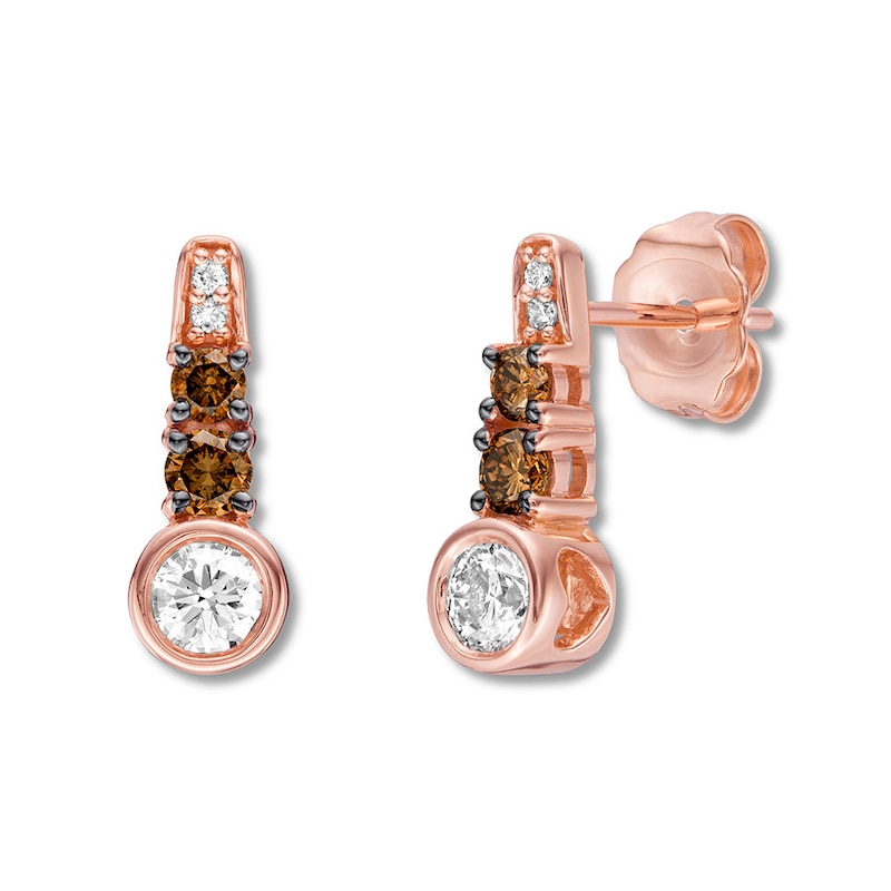 Main Image 2 of Le Vian Diamond Earrings 5/8 cttw Bezel-set 14K Strawberry Gold