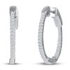 Thumbnail Image 1 of Diamond Hoop Earrings 1/4 ct tw Round 10K White Gold