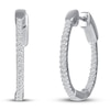 Thumbnail Image 0 of Diamond Hoop Earrings 1/4 ct tw Round 10K White Gold