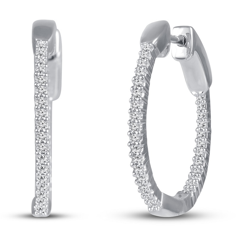 Diamond Hoop Earrings 1 4 Ct Tw Round 10k White Gold Jared Diamond Hoop Earrings 1 4 Ct Tw Round 10k White Gold Jared