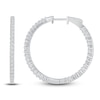 Diamond Hoop Earrings 2 ct tw Round 14K White Gold