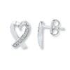 Thumbnail Image 0 of Heart Earrings Diamond Accents 10K White Gold