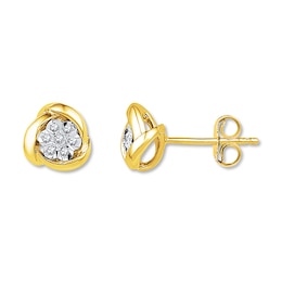 Diamond Earrings 1/20 ct tw Round-cut 10K Yellow Gold