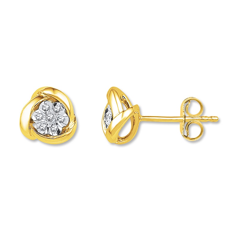 Diamond Earrings 1/20 ct tw Round-cut 10K Yellow Gold