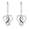 Thumbnail Image 1 of Diamond Heart Earrings 1/15 ct tw Black/White Sterling Silver