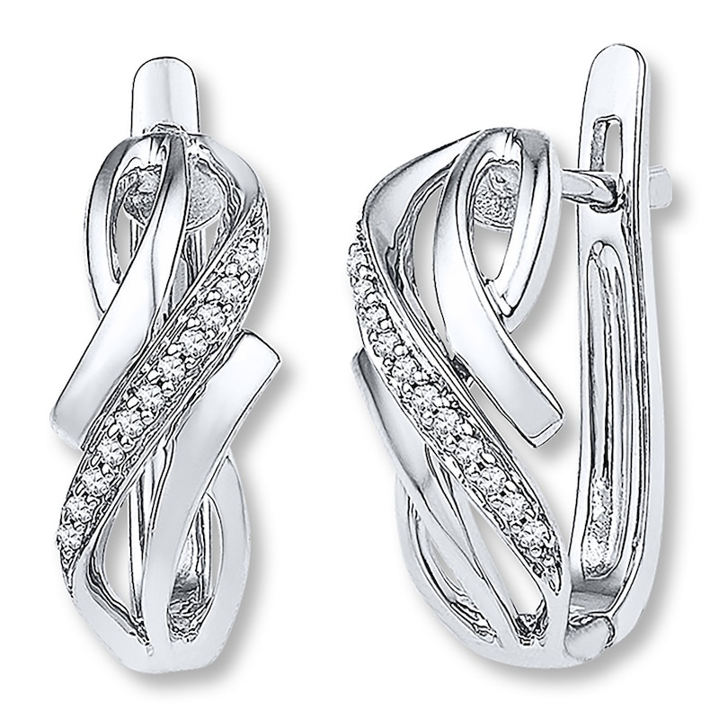 Diamond Earrings 1/15 ct tw Round-cut Sterling Silver