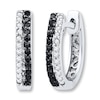 Thumbnail Image 1 of Diamond Hoop Earrings 1/5 ct tw Black/White 10K White Gold