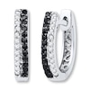 Thumbnail Image 0 of Diamond Hoop Earrings 1/5 ct tw Black/White 10K White Gold