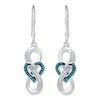 Thumbnail Image 1 of Infinity Blue/White Diamond Earrings 1/10 ct Sterling Silver