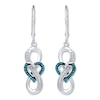 Thumbnail Image 0 of Infinity Blue/White Diamond Earrings 1/10 ct Sterling Silver