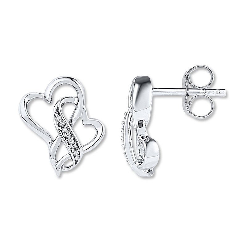 Heart & Infinity Earrings 1/20 ct tw Diamonds Sterling Silver