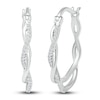 Thumbnail Image 2 of Diamond Hoop Earrings 1/8 ct tw Round-cut Sterling Silver