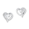 Thumbnail Image 0 of Heart Earrings 1/20 ct tw Diamonds 14K White Gold