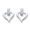 Thumbnail Image 1 of Heart Earrings Diamond Accents Sterling Silver
