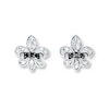 Thumbnail Image 0 of Fleur-de-Lis Earrings 1/6 ct tw Diamonds Sterling Silver