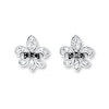 Thumbnail Image 1 of Fleur-de-Lis Earrings 1/6 ct tw Diamonds Sterling Silver