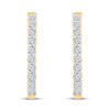 Thumbnail Image 2 of Diamond Hoop Earrings 1/4 ct tw Round 10K Yellow Gold