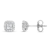 Thumbnail Image 1 of Diamond Stud Earrings 1/2 ct tw Princess/Round 10K White Gold