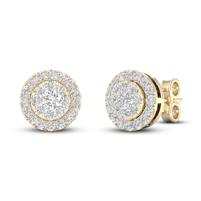 Main Image 1 of Diamond Stud Earrings 1/2 ct tw Round 10K Yellow Gold