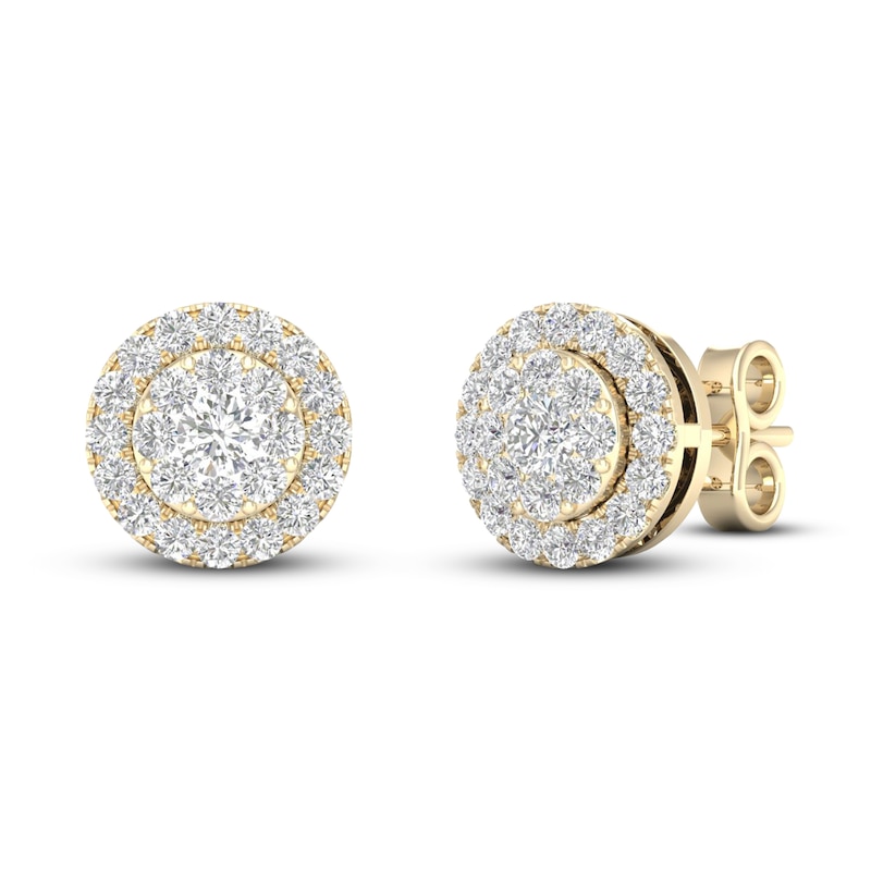 14 Karat Yellow Gold Diamond Stud Earrings 3/8 CT