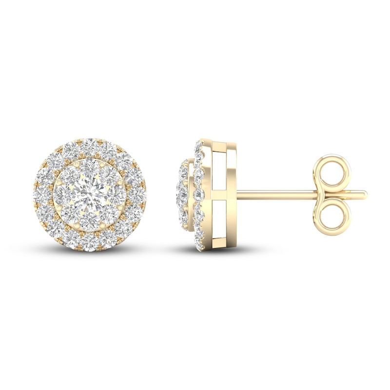 Main Image 2 of Diamond Stud Earrings 1/2 ct tw Round 10K Yellow Gold