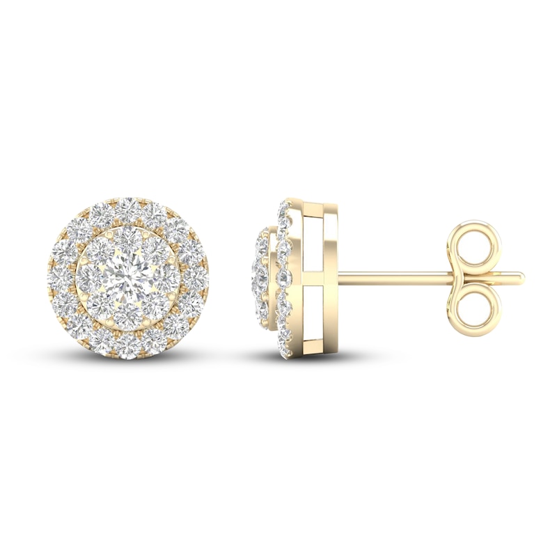 Diamond Stud Earrings 1/2 ct tw Round 10K Yellow Gold