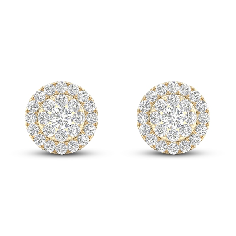 Diamond Stud Earrings 1/4 ct tw Round-Cut 10K Yellow Gold